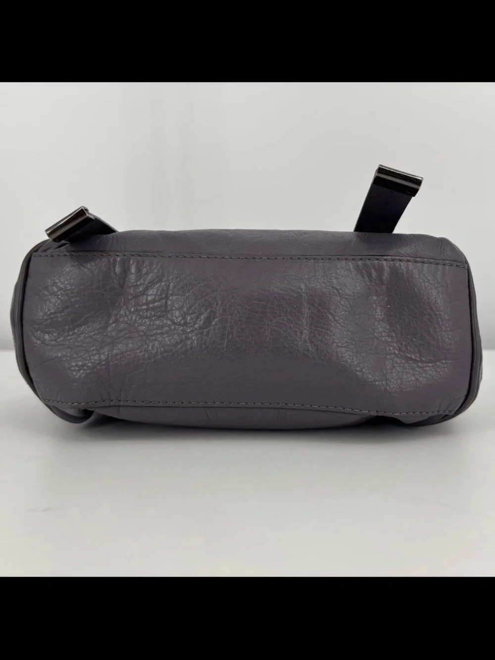 Mulberry Dark Gray Leather Shoulder Satchel